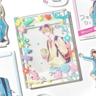 Candy Party Series Acrylic Photo Frames for 3 Inch Kpop Idol Anime Card Holder Cute Colorful Photocard Sleeves with Keychain New