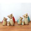 3pcs Set Outdoor Garden Decoration Ornaments Ceramic Ornaments Living Room Foyer Decoration Ornaments Creative Ceramic Owl Craft