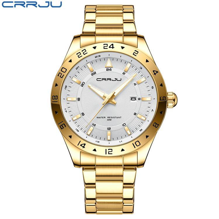 CRRJU New Watch 5007 Men's Watch Stainless Steel Strap Simple Business Watch
