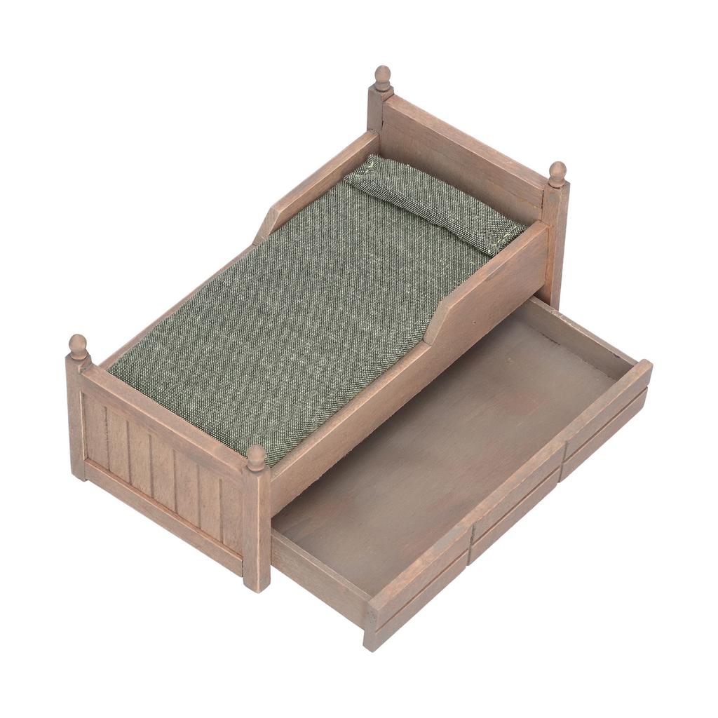 1:12 Miniatur Puppenhaus Birke Bett Mini Möbel Puppenhaus DekorationszubehörBraun