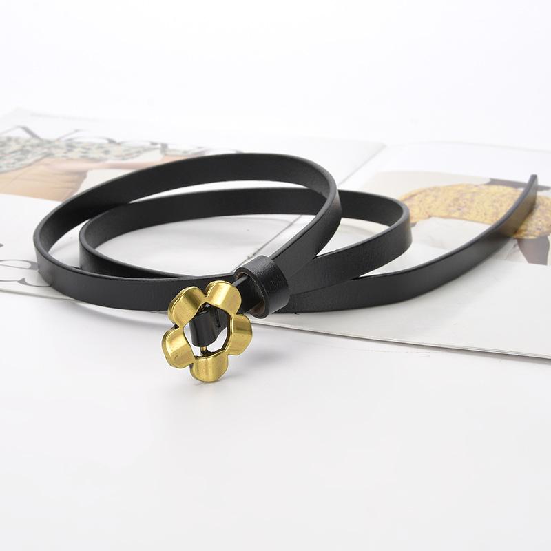 Fashionable and Versatile Decorative Sunflower Thin Belt for Women Ins Style Belt with Dress Waist Slimming and Trendy