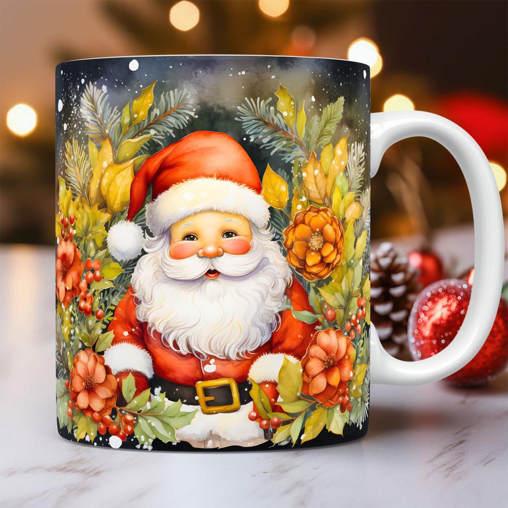 New Christmas Ceramic Mug, 3D Santa Claus Coffee Mugs, Breakfast Milk Drink Cups, Office Tea Cup, Couple Water Cup, Holiday Gift