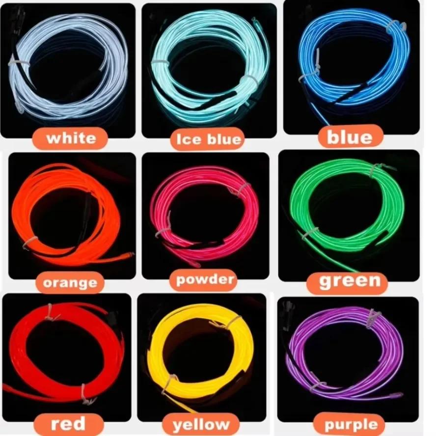 4 Steuerungsmodi 5M 4M Mehrfarbige LED-Lichterkette Flexibler Neonlichtdraht Dan Party-Atmosphäre Dekoration USB-Batteriebox Treiber