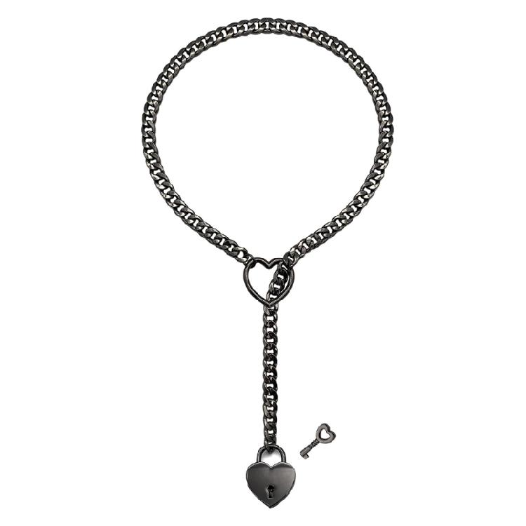 Love Heart Pendant Necklace Simple Long Slip Chain Necklace for Women Silver Color Clavicle Chain Fashion Jewelry Gift