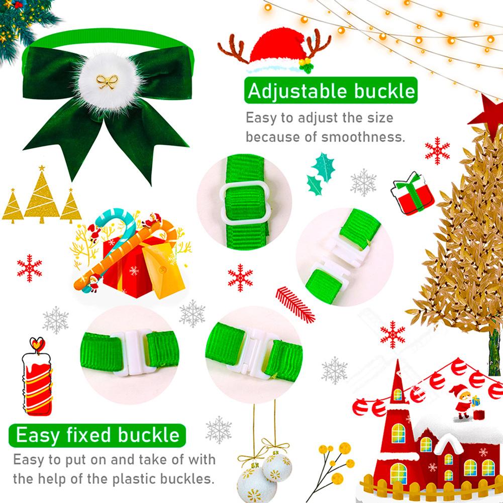 Christmas Pet Bow Tie Bright Color Pet Hair Accessories Doggy Cat Supplies Mini Adjustable Collar Decoration Christmas Costume Accessories