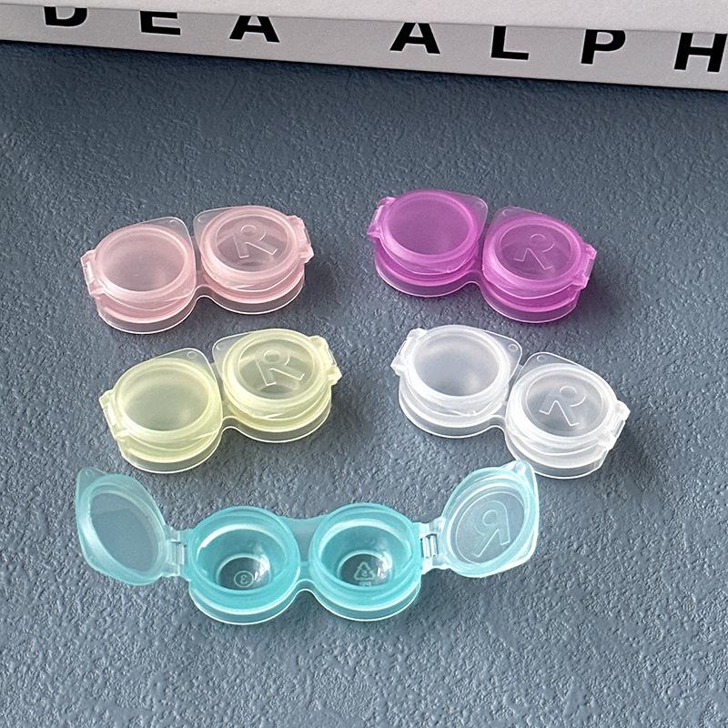 10Pcs Mini Portable Contact Lens Case Eyes Contacts Care Container Box Contact Lenses Storage Box Clear Colored Contact Lens Box