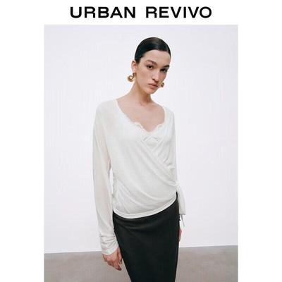 UR2026 Women's V-Neck Lace-Up T-Shirt