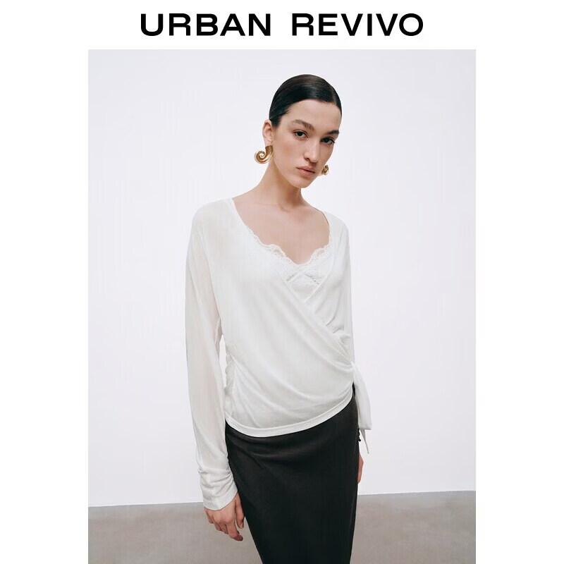 UR2026 Women s V-Neck Lace-Up T-Shirt L