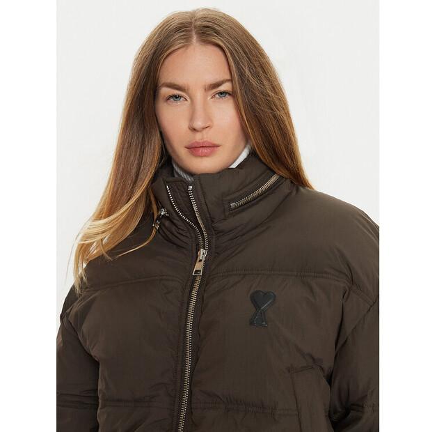 Down Jacket AMI PARIS FJK413.PA0009 Brown Regular Fit – buy