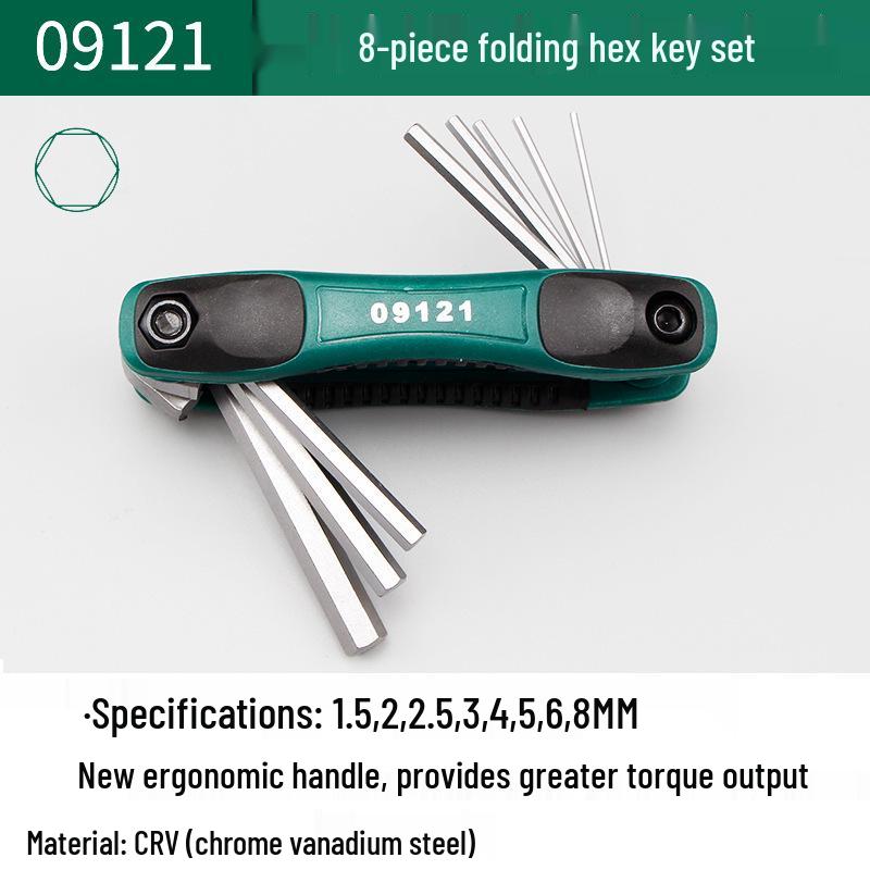 SAST Folding Hex Key Set, 8-Piece Metric & Imperial