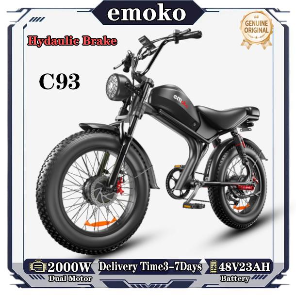 Emoko C93 Elektrofahrrad 2000W Doppelmotor 48V23AH Akku Hydraulische Bremse E-Bike 20*4-Zoll Fat Tire Erwachsenen All-Terrain E-Bikes