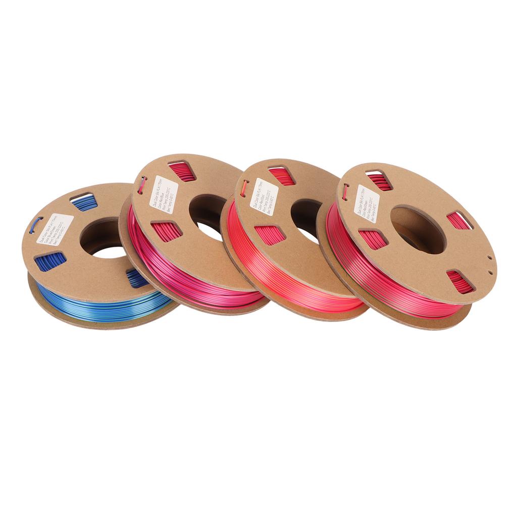 4 Rolls Silk Dual Color Filament PLA Filament 1.75mm Red Gold Red Green Red Blue Blue Green 3D
