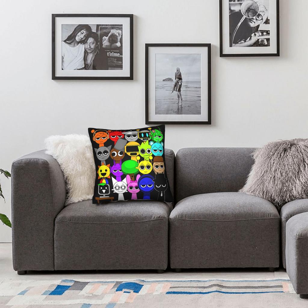 Whole Team Sprunki 20 Toys Square Pillow Cases Cushion Covers Awesome Zippered Decor Throw Pillow Case Cover For Seat 18"