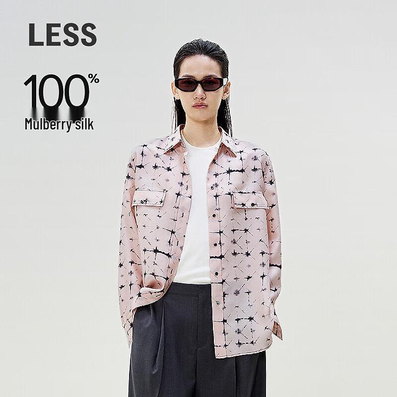 LESS 2025 Spring Loose-Fit Mulberry Silk Long Shirt