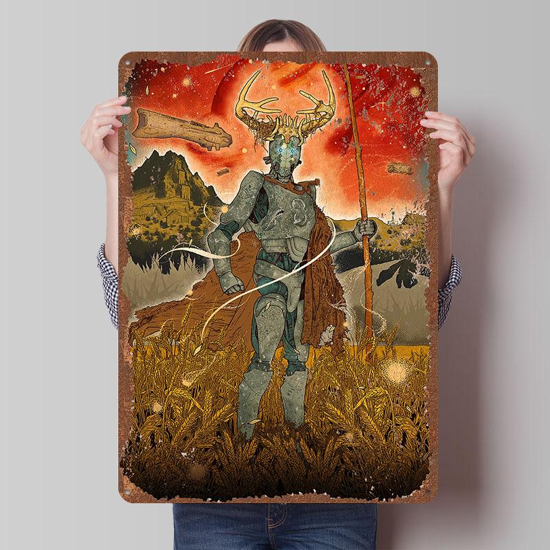 Rebel Moon Print Tinplate Posters Customizable Wall Art Retro Vintage Metal Tin Signs for Home and Decoration Gaming Desk Decor