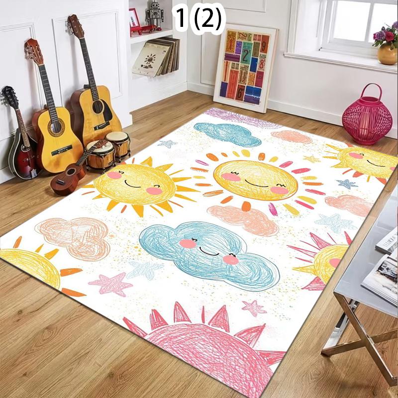 1 Soft Non Slip Floor Mat with Cute and Playful Patterns Suitable for Childrens Living Rooms Iving Rooms and Bedrooms As Carpets
