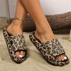 Ladies' Fashionable EVA Slippers with Leopard Print, Ladies' Thick Soled Cloud Slippers for Vacation, Beach, Dormitory, Plus Size Women's Shoes