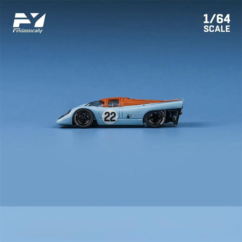 Findclassically 1:64 917K Gelb Weiß / Blau Diecast Modellauto