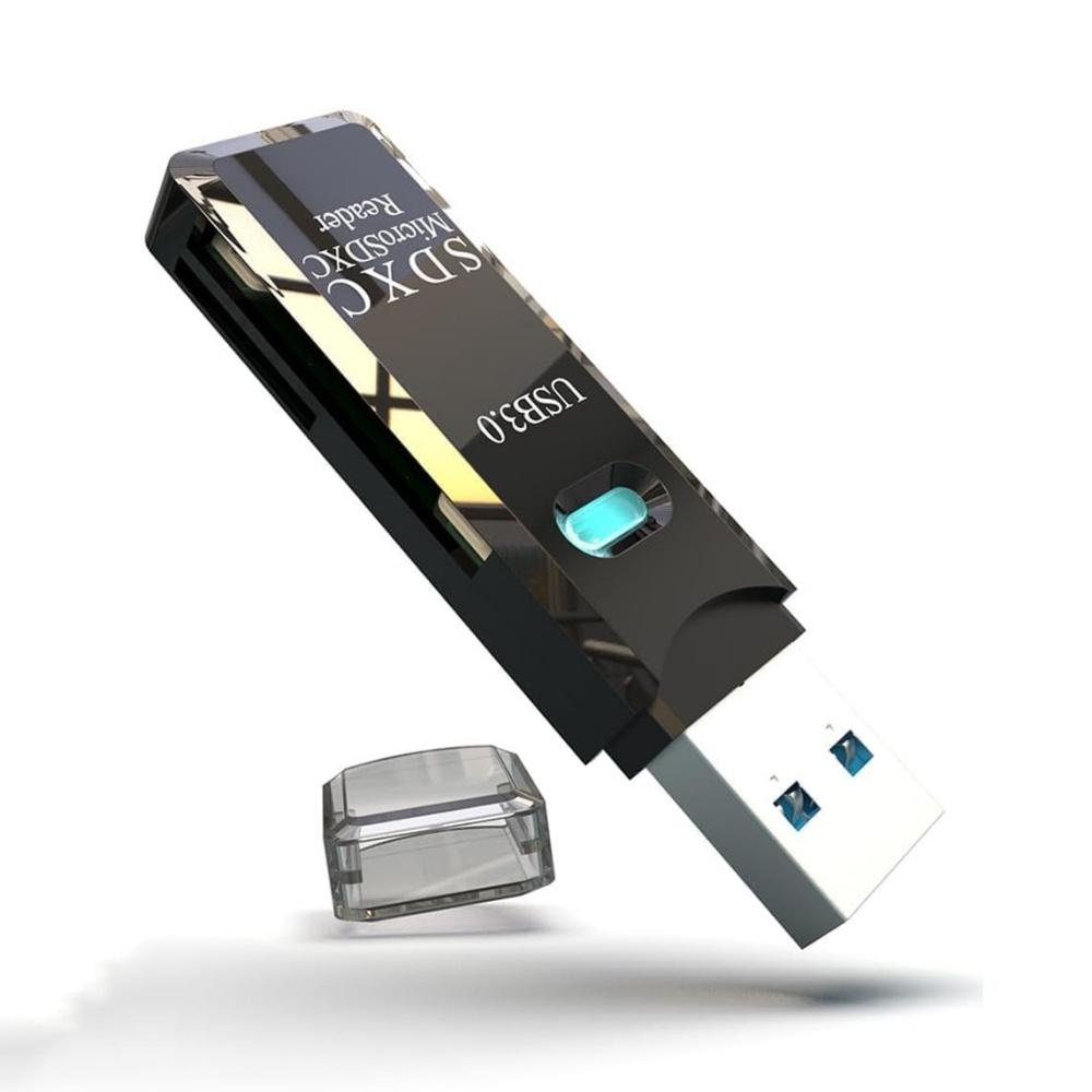 USB3.0 Micro SD Card Reader 5Gbps 2-in-1 SD Card Reader For SDXC SDHC MMC