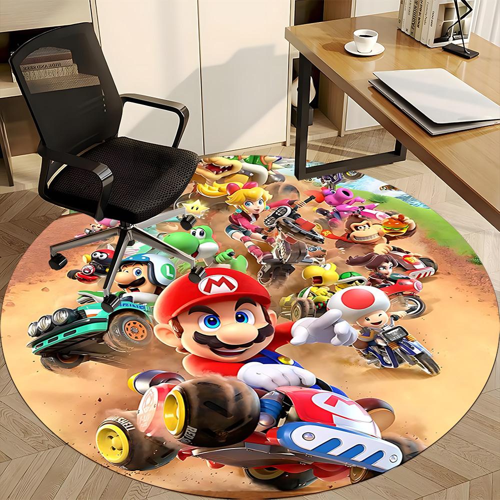 1pc Mario Kart Office Round Area Rug, Bedroom Living Room Home Decor, Room Deco, Offic a1016198