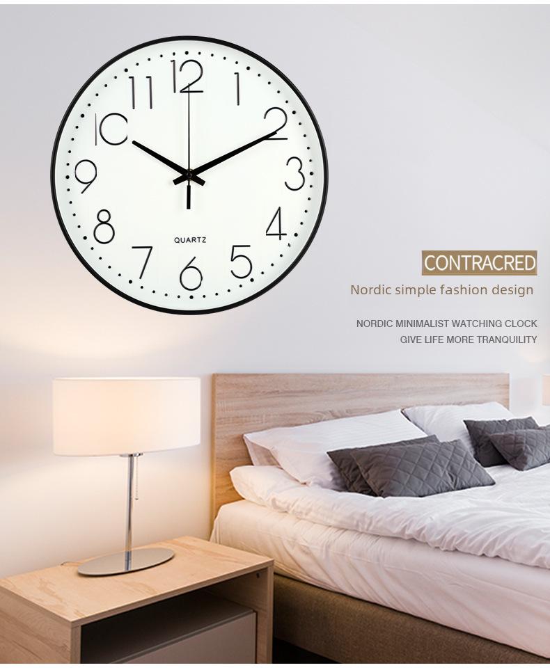 10-Inch Nordic Style 3D Wall Clock for Bedroom or Living Room