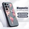 Magnetisch Für Magsafe Hülle Für Samsung Galaxy S26 Ultra S25 Edge S24 Plus S23 FE S22 A17 A54 A55 A56 A57 5G Pfirsichblütenzweig Muster Abdeckung