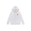 Unisex Hooded Zip-Up Sweatshirt With Heart Embroidery Casual Loose Fit Sportswear