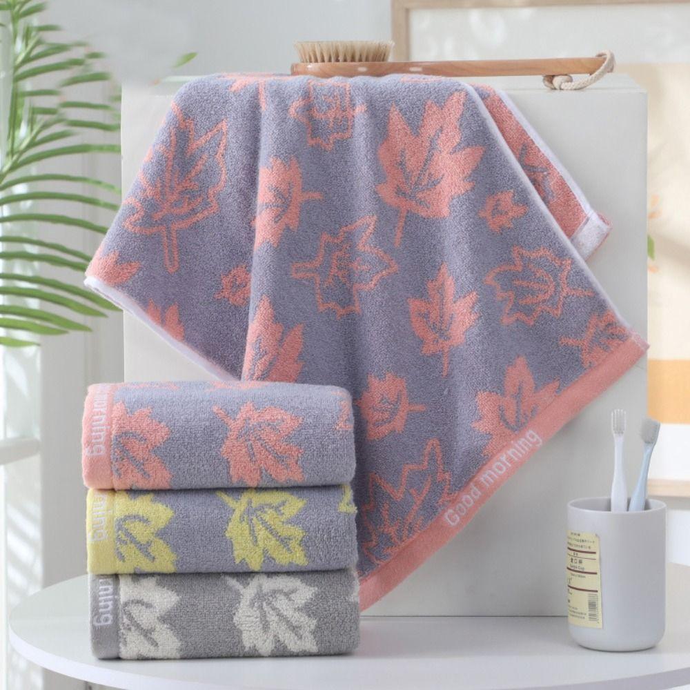

Maple Leaf Pattern Bath Towel Skin-Friendly Shower Towel Soft Face Towel Household розовый