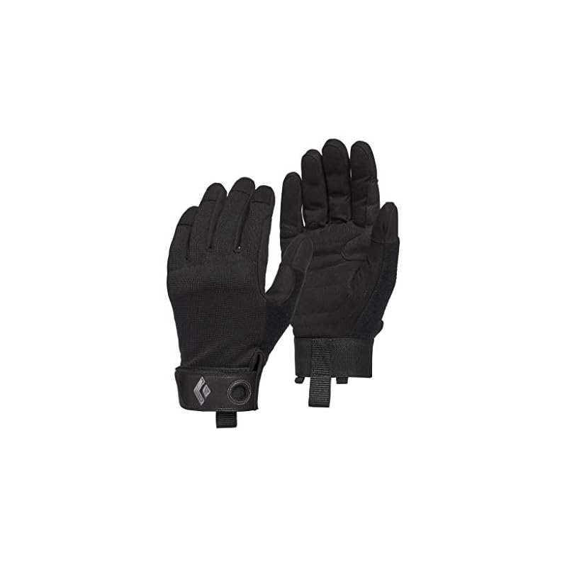 Black Diamond Crag Full Finger Rock Climbing Gloves for Belaying, Black, XL