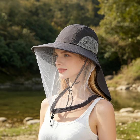 Fishing Hat Insect-Proof Bee-Proof Breathable Mesh Outdoor Anti-Mosquito Hat Shawl Design Wide Brim Summer Sun Hat