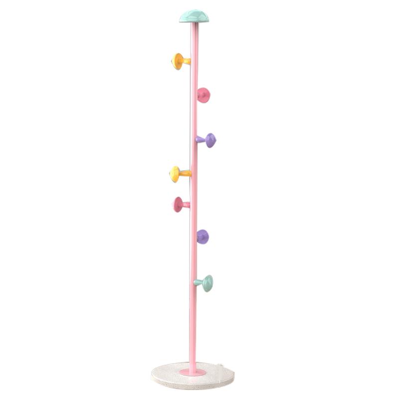 Stand Hanger Rack Metal 7 Hooks Removable Houseware Standing Coat Hanger for Bedroom Fresh Yellow