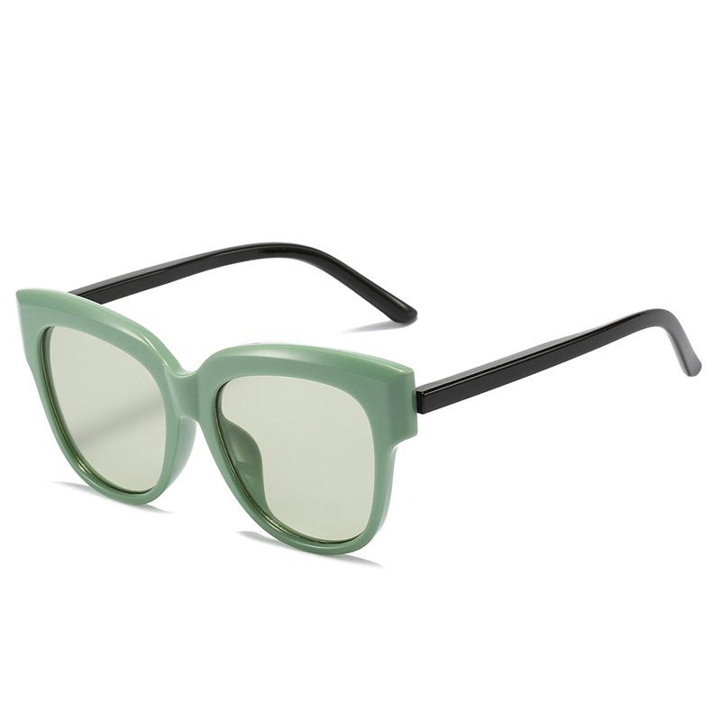 Simple designer personalized cat eye large frame sunglasses for men and women, retro candy contrasting color YK sunglasses