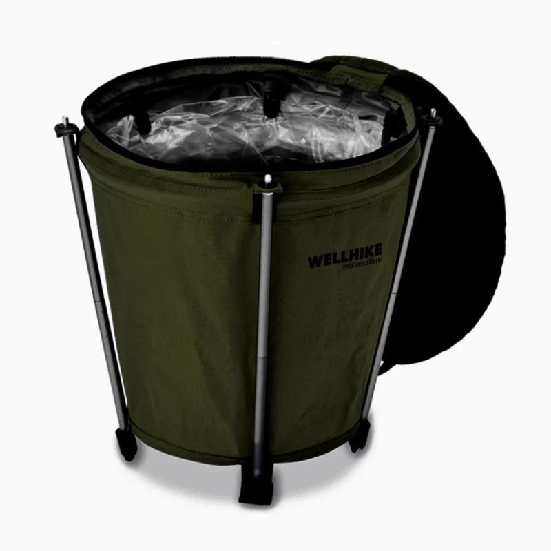 Outdoor Travel Camping Trash Can Foldable Storage Round Bucket Self-drive Camping Barbecue Clean Portable Car Trash Can