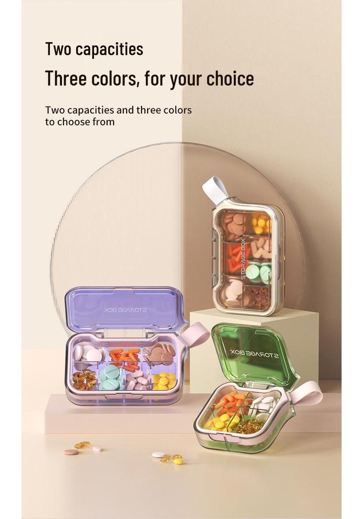 7-Compartment Portable Pill Box for Weekly Medication, 3 Meals a Day, Compact Carry-On Storage