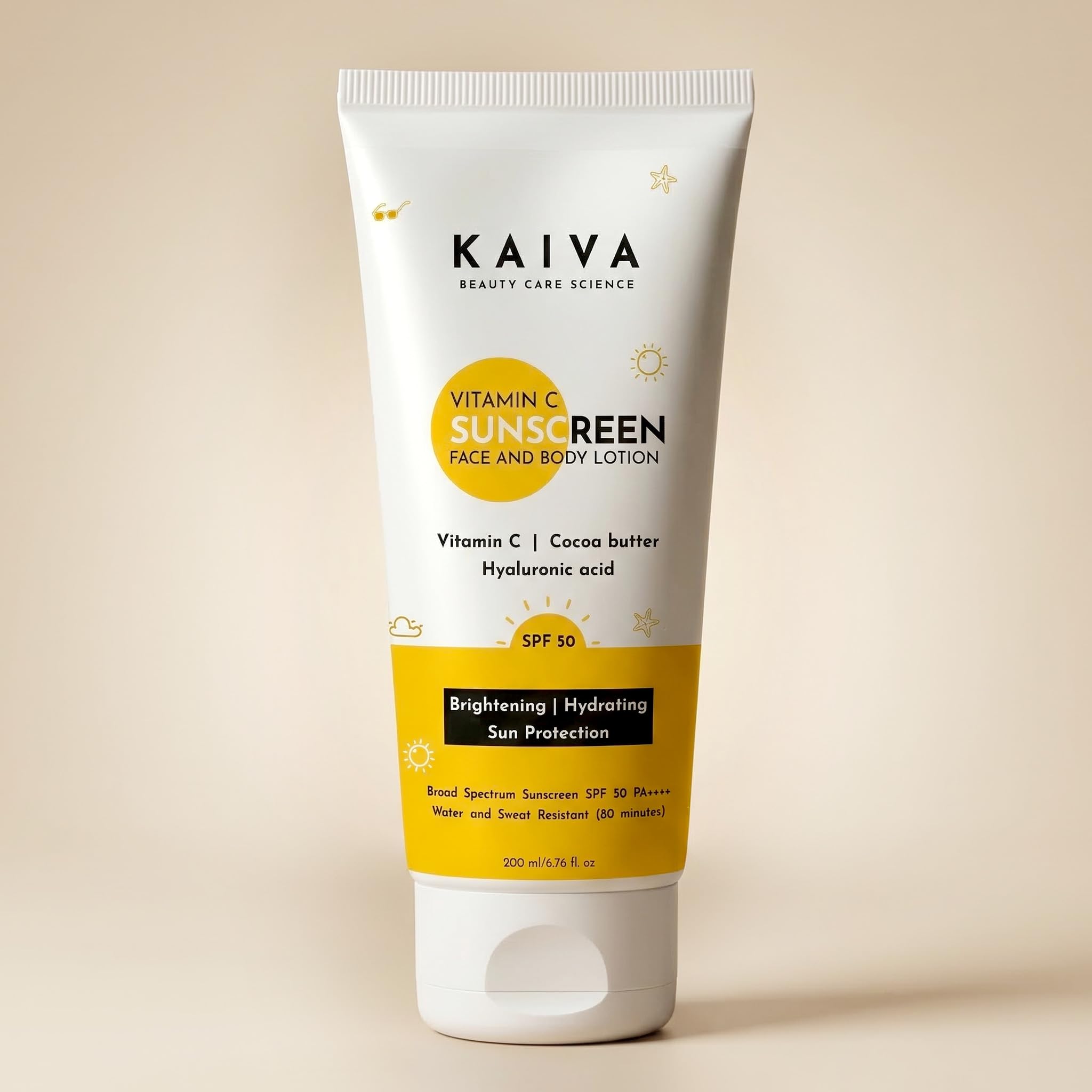 

KAIVA Sunscreen SPF 50 PA++++ Ultra-Light sunscreen SPF for oily skin & Acne Prone Skin, Matte Finish, Sun Screen SPF50 for men and women (Pack o