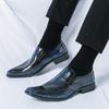 Fashion Designer New Men Dress Chelsea Leather Shoes For Male Luxury British Crocodile Pattern Oxfords Gentleman Wedding Prom Footwear