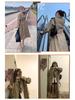 2025 Trendy Mid-Length British Style Women's Trench Coat - Spring/Autumn Casual Loose Fit with Stand-Up Collar