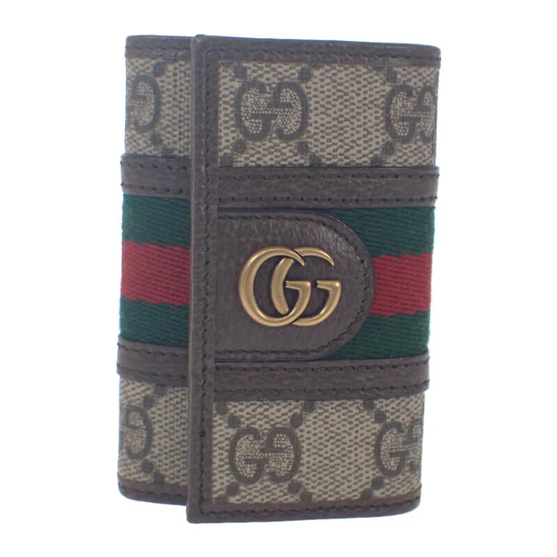 GUCCI  603732 96IWT 8745 Key holder  Brown/Red GG Supreme Canvas Women