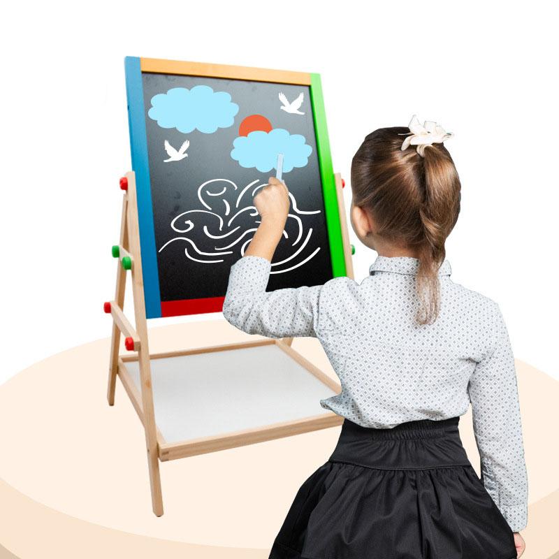 Kids Chalkboard & Magnetic Dry Erase Board And Chalkboard Paint Storage Tray There Are Black And White Sides Kids Toys Gift
