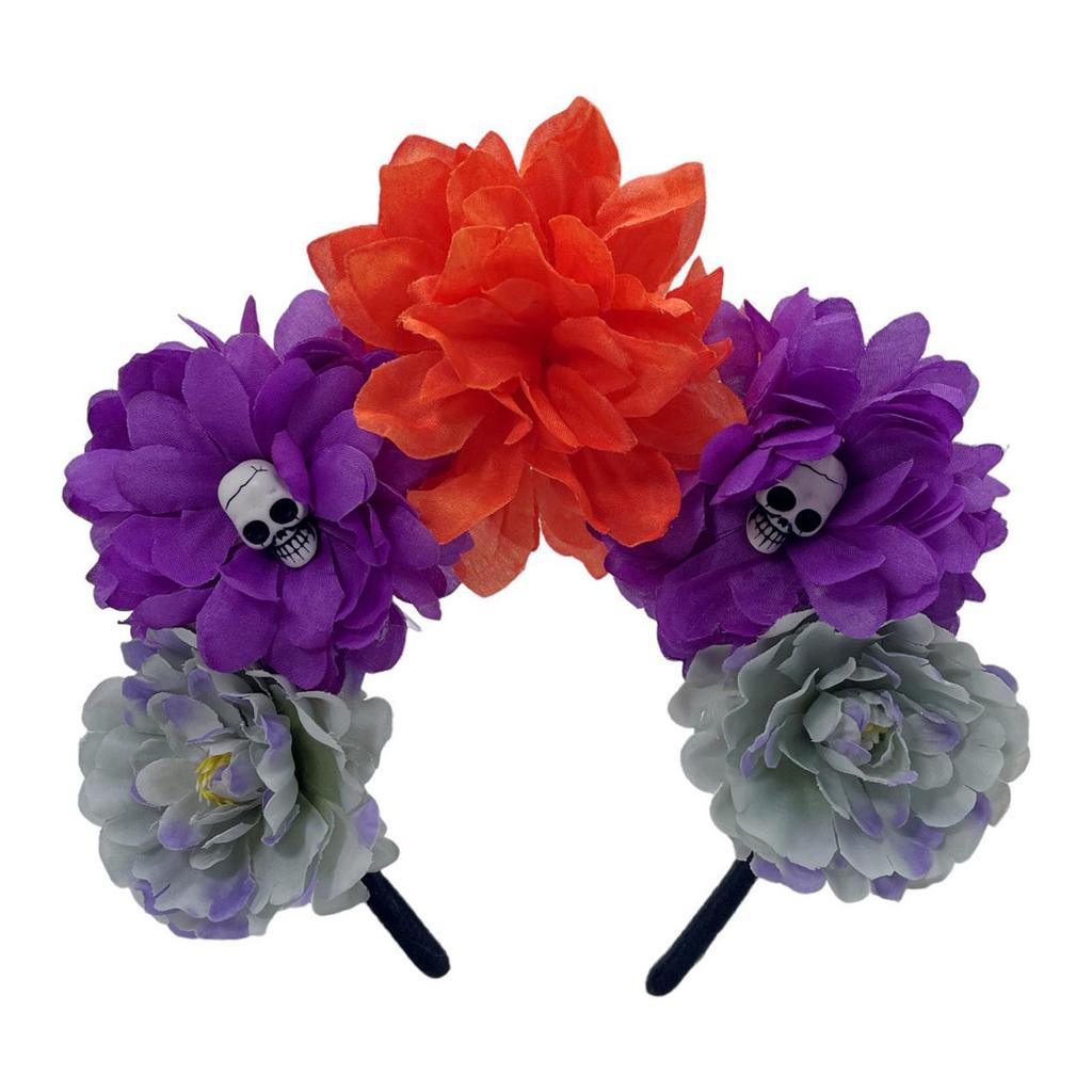 Witch Skull Dark Flower Headwear Party Sexy Headband Devil Skull Animation Hair Hoop for Live Show Role Play