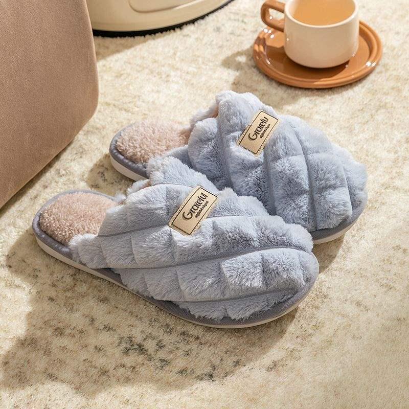 Trendy Cotton Non-Slip Indoor Slippers for Women & Couples, Perfect for Autumn and Winter