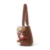 Cute Cartoon Hamburger Single-Shoulder Bag — Versatile Plush Handbag For Women And Girls