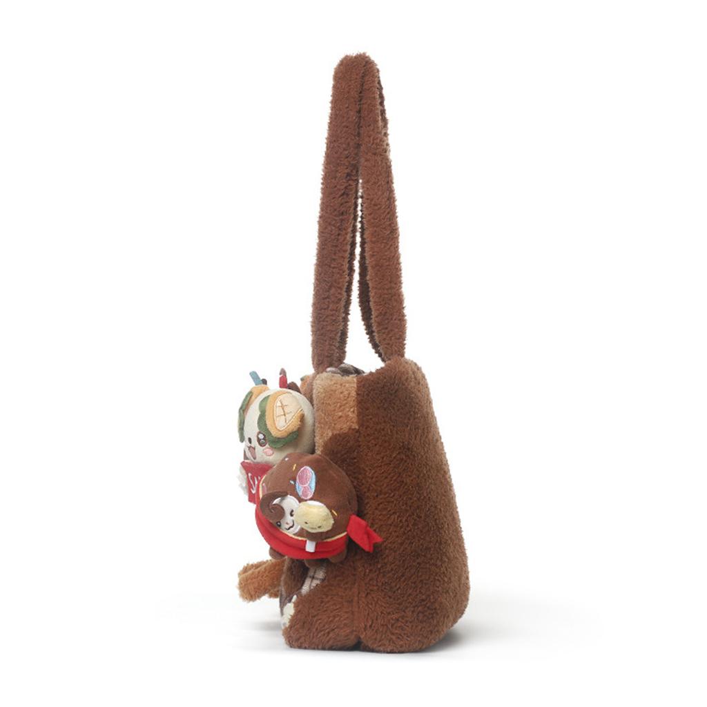 Cute Cartoon Hamburger Single-Shoulder Bag — Versatile Plush Handbag For Women And Girls
