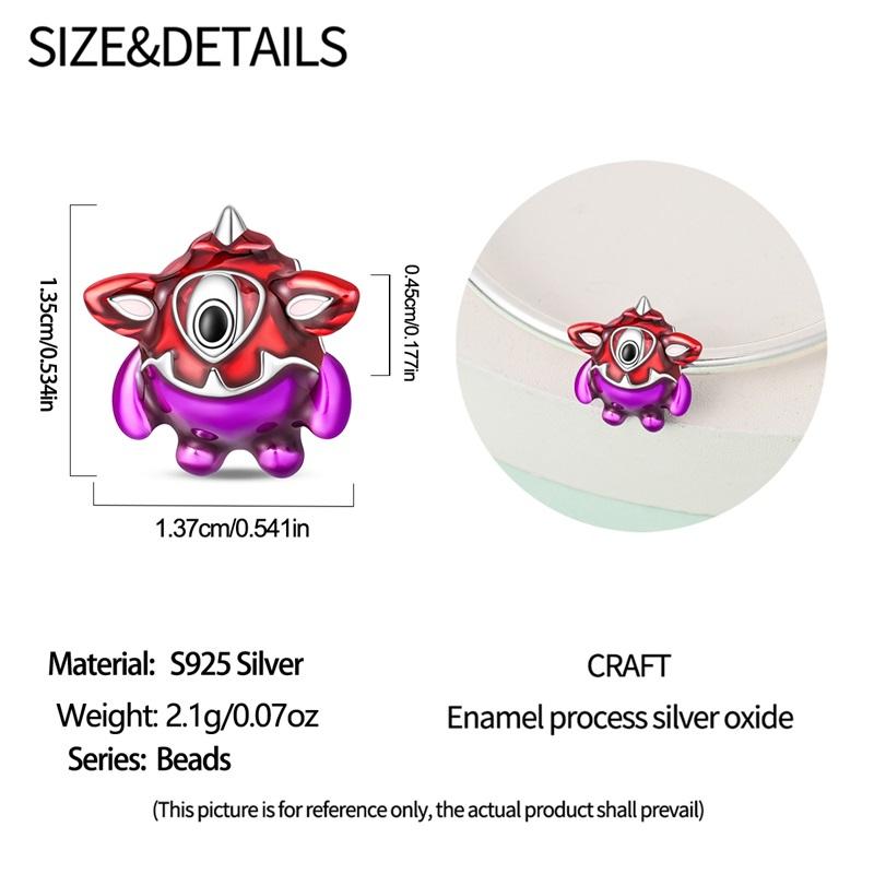 Copper Charms Fits Charm 3Mm Original Bracelet Necklace Womens Blue And Green Monster Charm Beads Diy Fine Jewelry Gifts