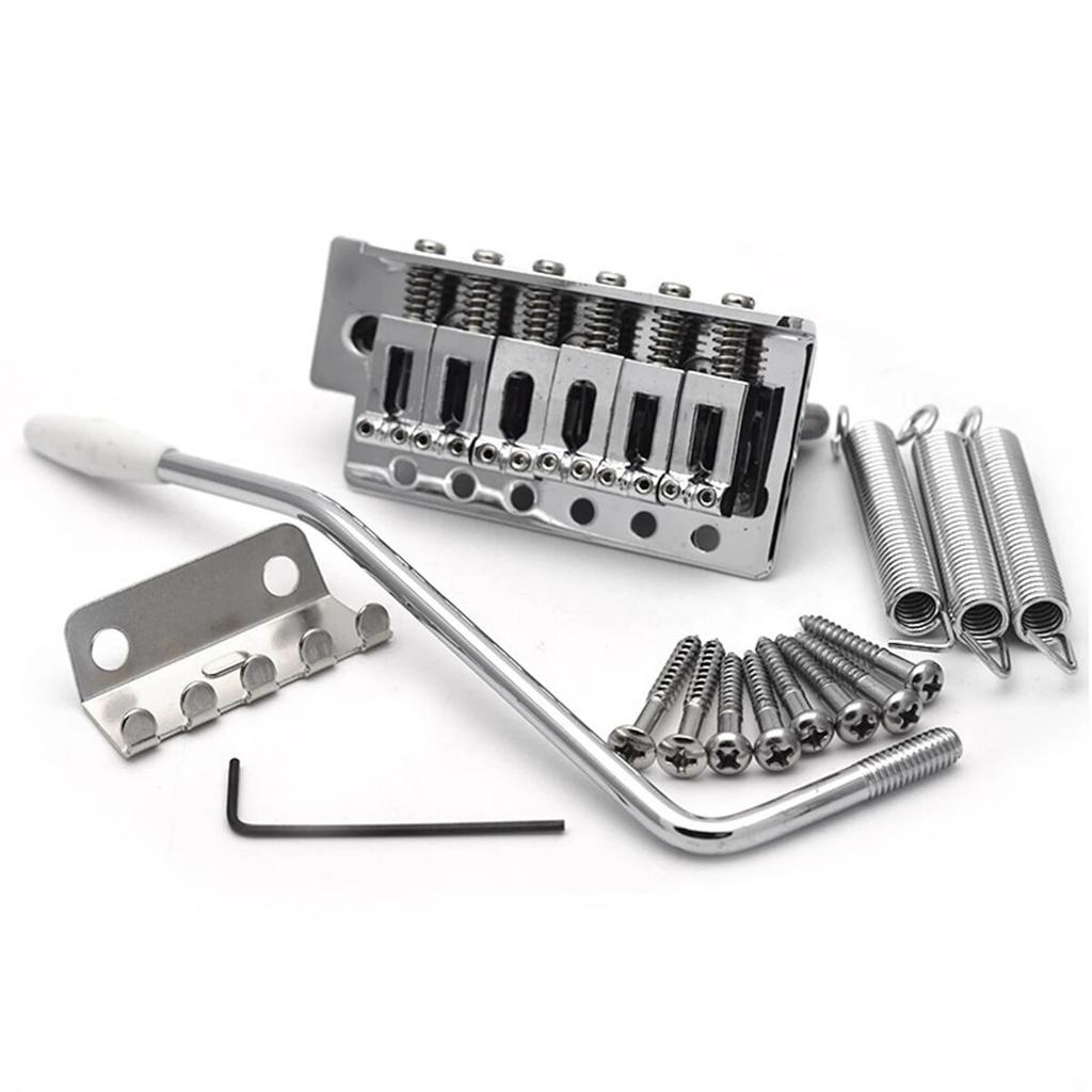 Miwayer 52.5mm Guitar Tremolo Bridge Vintage Saddle Steel Block Set for Fender Strat Squier Electric Guitar Available,Chrome