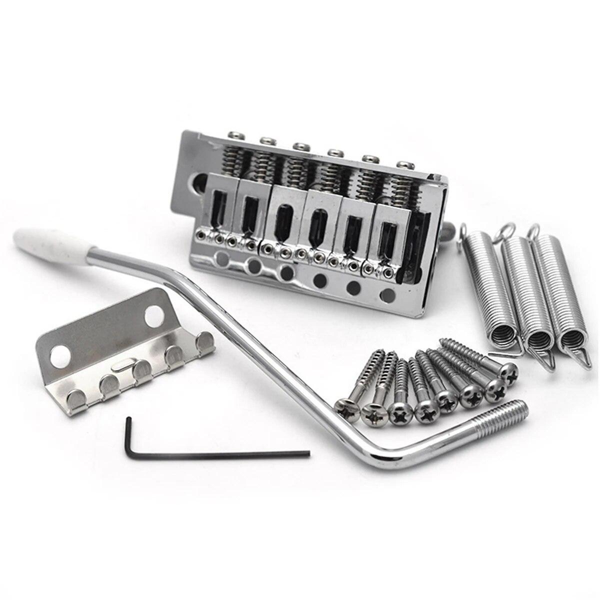 Miwayer 52.5mm Guitar Tremolo Bridge Vintage Saddle Steel Block Set for Fender Strat Squier Electric Guitar Available,Chrome