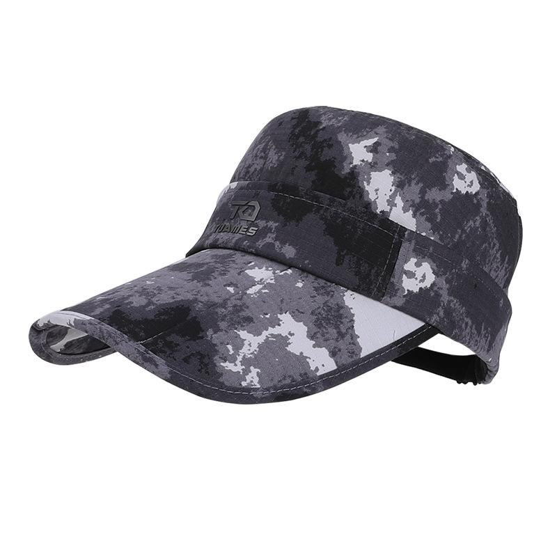 Spring Summer Empty Top Sunscreen Hat Outdoor Camouflage Large Cornice Two-Wear Sunshade Hat Men's Fishing Baseball Cap