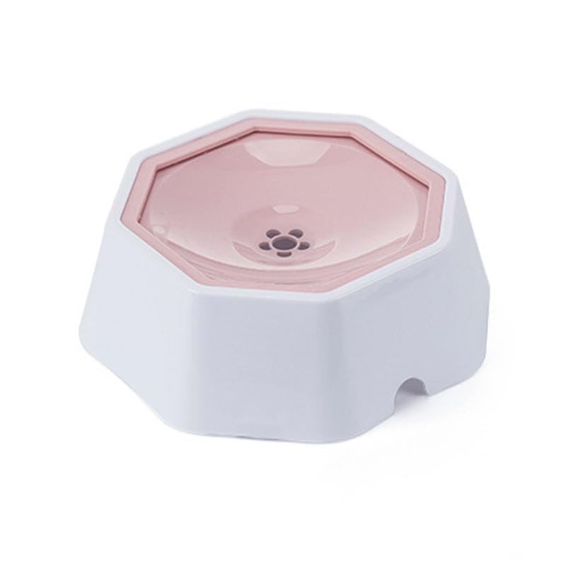 

Миска для воды с защитой от брызг Поилка для собак Медленная поилка Не намокающая пасть Антипереливная поилка для кормления собак Аксессуары для домашних животных розовый