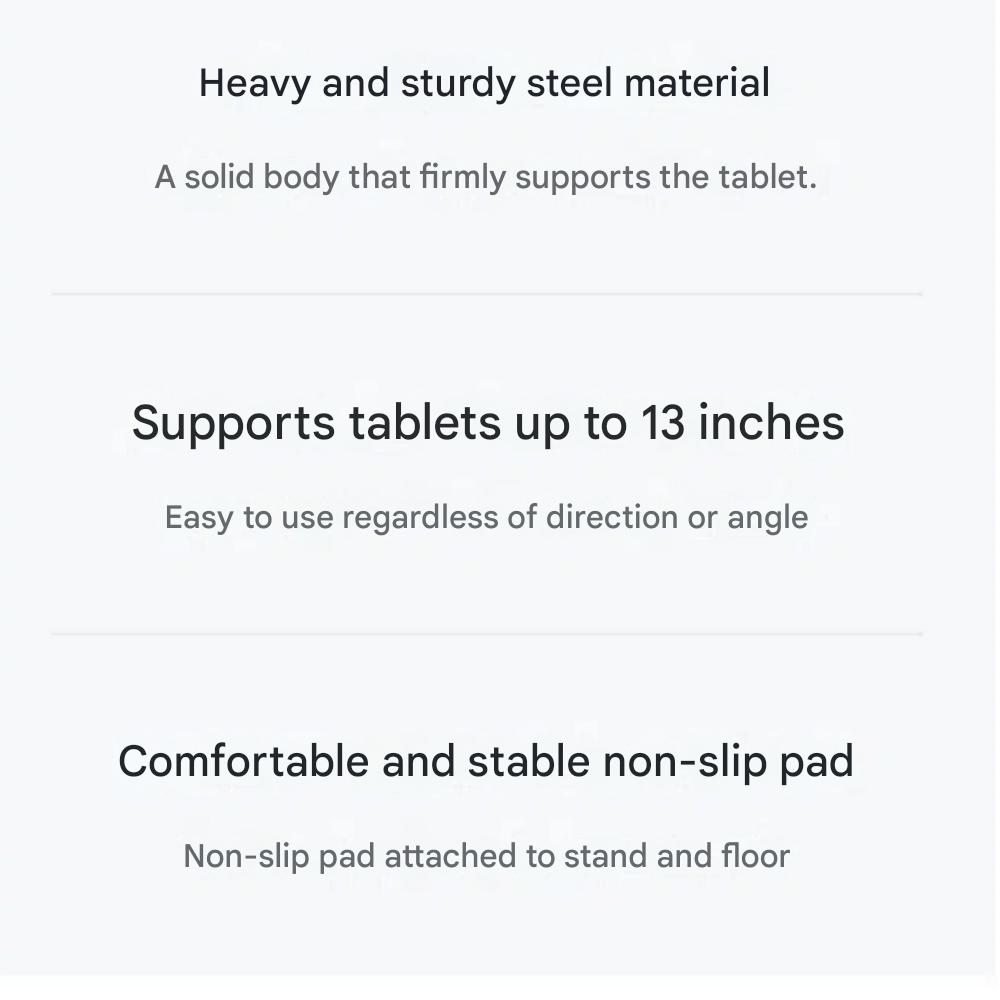 Steel Tablet Stand Wide 17.3 X 14.6 Cm