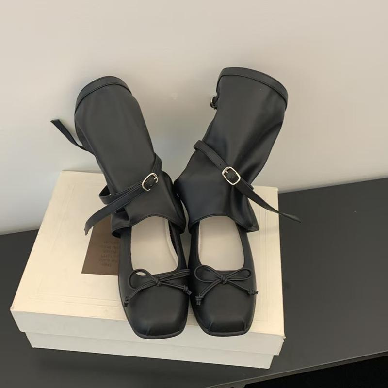 Fashion SUOJIALUN Autumn Women Medium Boots Round Toe Hollow Ladies Elegant Outdoor Dress Short Boots Flat Heel Outdoor Chelsea Boots